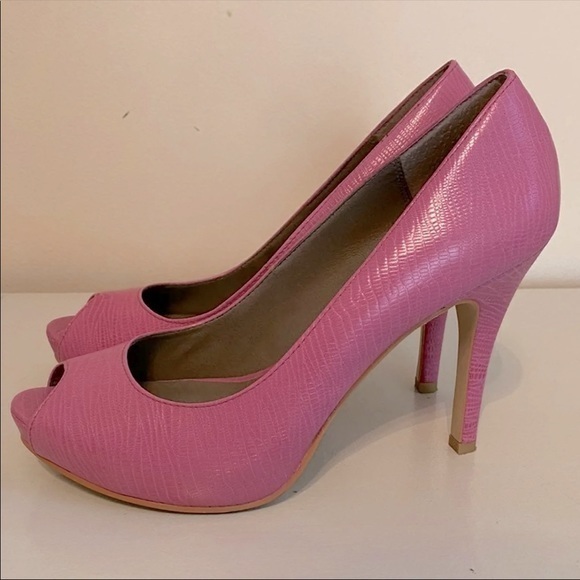 Moda Spana Peep Toe Pink Heels Shoes - Picture 5 of 9